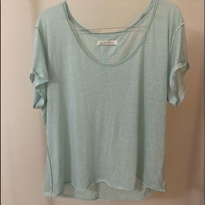 Free People Lightweight Tee T Shirt Top Mint Green Blue Oversized We The Free